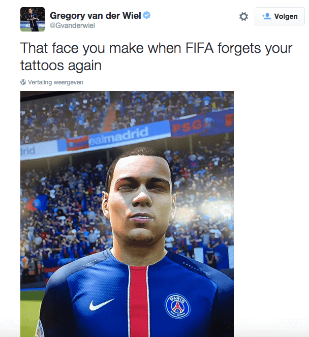 Waarom Gregory van der Wiel geen tatoeages heeft in FIFA 16